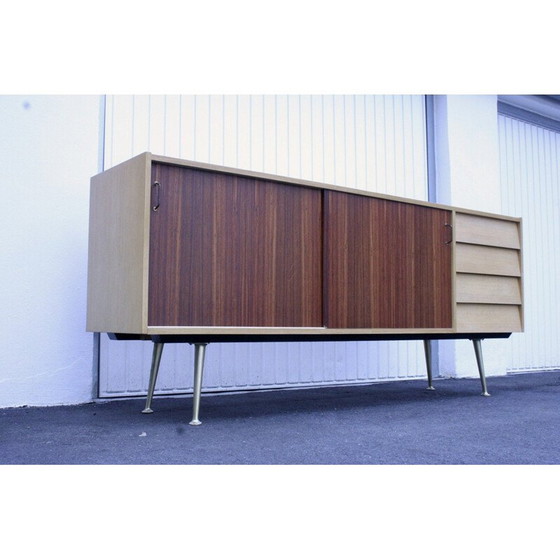 Image 1 of Sideboard with vintage rosewood doors and brass legs, 1950