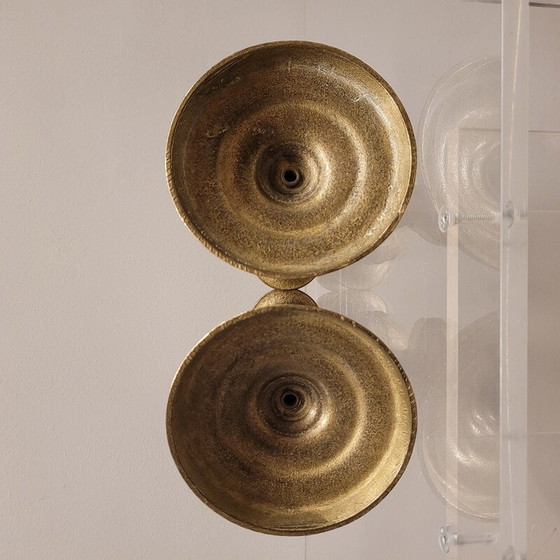 Image 1 of Pair of vintage “Tritons” bronze candlesticks, France