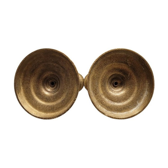 Image 1 of Pair of vintage “Tritons” bronze candlesticks, France