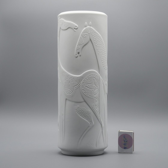 Image 1 of Hutschenreuther by Cuno Fischer Bisque Porcelain Vase DUO