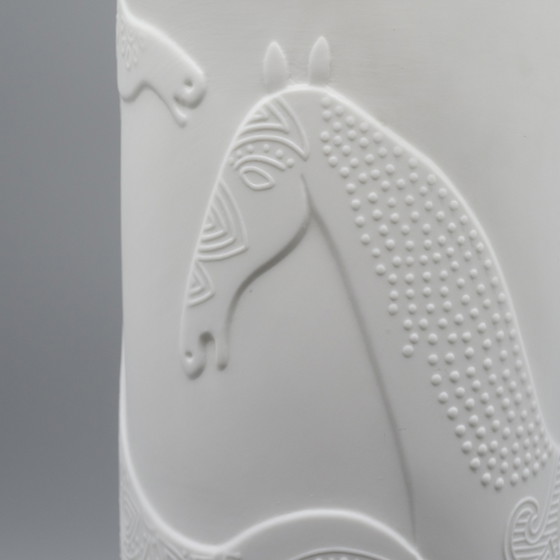 Image 1 of Hutschenreuther by Cuno Fischer Bisque Porcelain Vase DUO