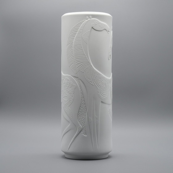 Image 1 of Hutschenreuther by Cuno Fischer Bisque Porcelain Vase DUO