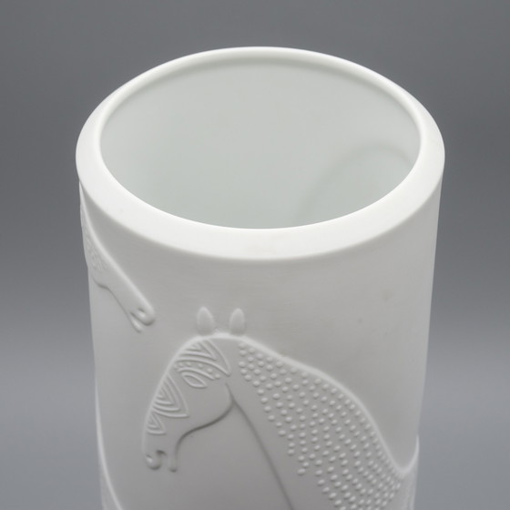 Image 1 of Hutschenreuther by Cuno Fischer Bisque Porcelain Vase DUO