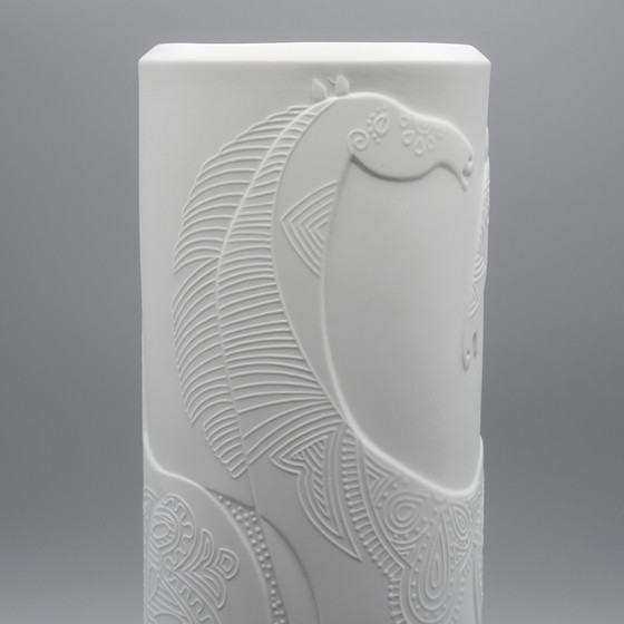 Image 1 of Hutschenreuther by Cuno Fischer Bisque Porcelain Vase DUO