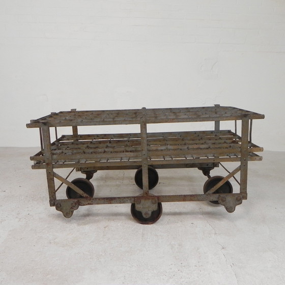 Image 1 of Carrello industriale per 50 bottiglie di vino, anni &#39;30