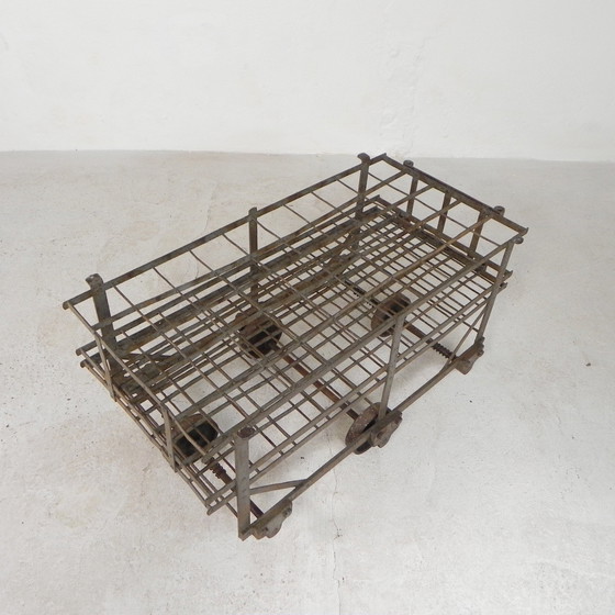 Image 1 of Carrello industriale per 50 bottiglie di vino, anni &#39;30