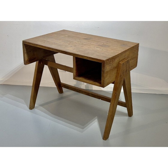 Image 1 of Vintage teak wood desk by Pierre Jeanneret, 1952