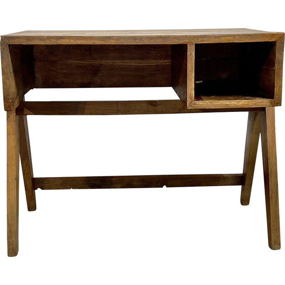 Image 1 of Vintage teak wood desk by Pierre Jeanneret, 1952