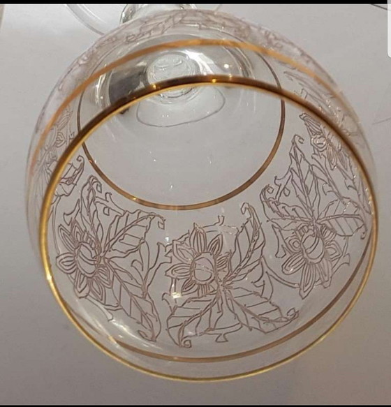 Image 1 of Bicchieri da vino incisi in oro vintage 