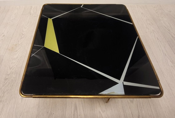 Image 1 of Vintage Coffee Table - Brass - Glass - 1950