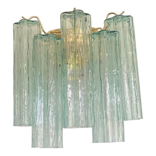 Italian Wall Light Green “Tronchi” Murano Glass Wall Sconce