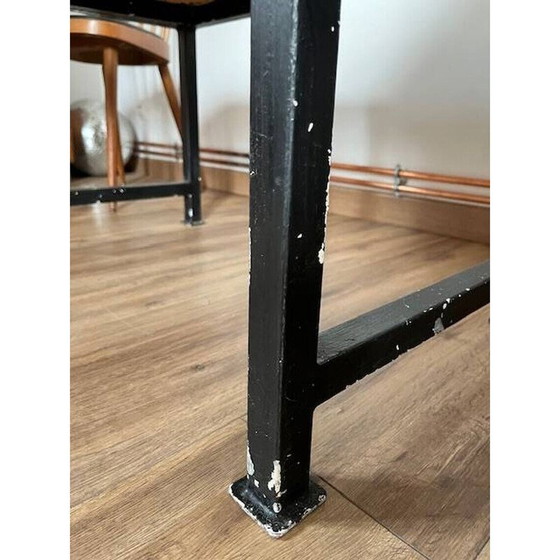 Image 1 of Tavolino da caffè vintage a forma di farfalla in legno e metallo