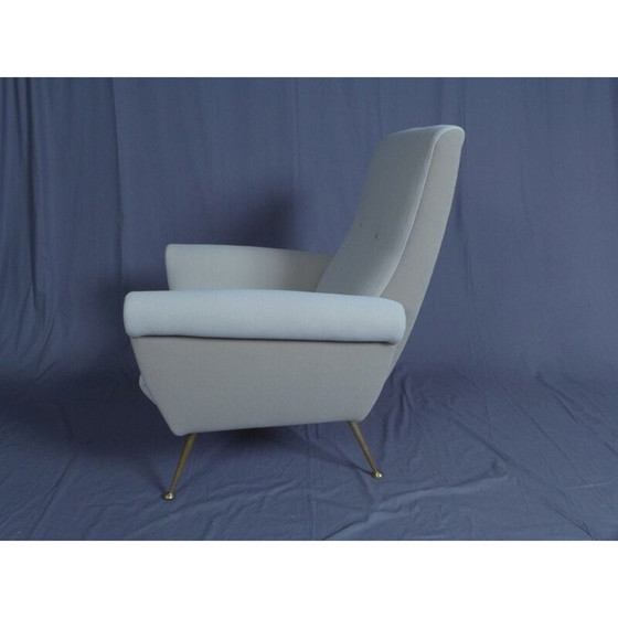 Image 1 of Pair of beige fabric Italian armchairs
