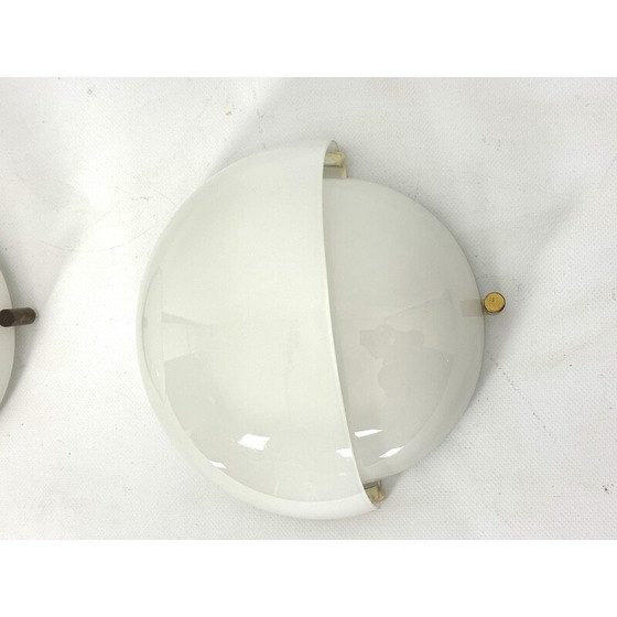 Image 1 of Pair of vintage Mania wall lamp in Murano glass and brass by Vico Magistretti for Artemide, Italy 1960