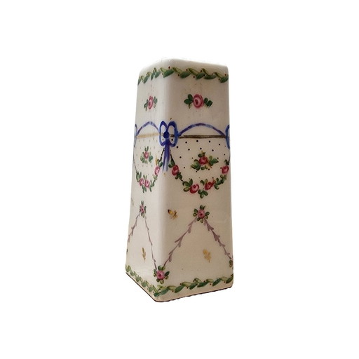 Antique Square Porcelain Vase, Late 19th Century