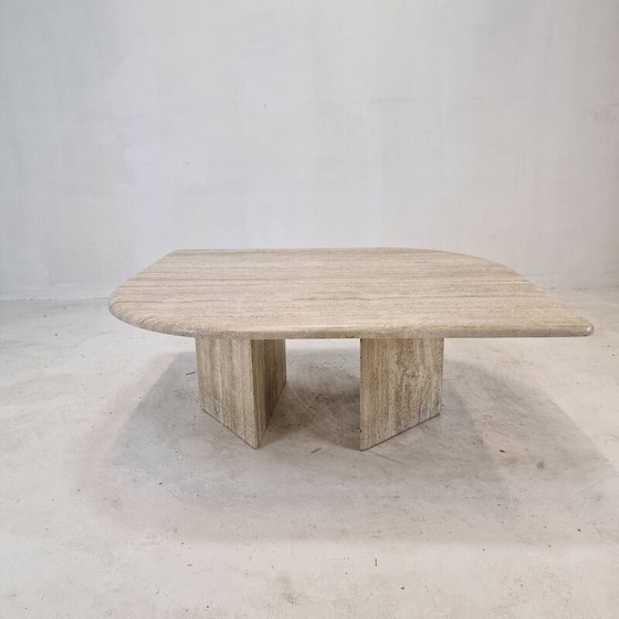 Image 1 of Italian vintage travertine coffee table, 1980s