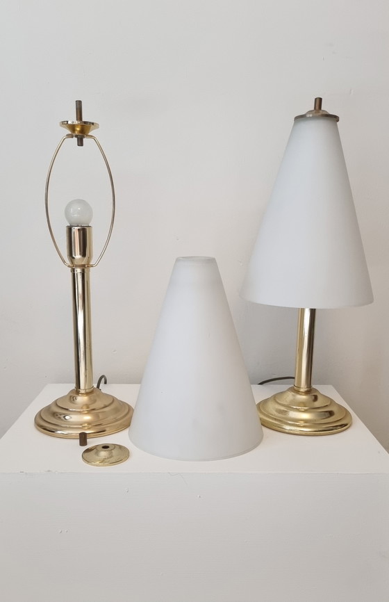 Image 1 of 2x Lakro table lamps frosted glass