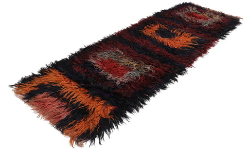 Kilim tessuto a mano di design moderno e vegetale, colore naturale - Kilim - 320 cm - 95 cm - Kilim peloso