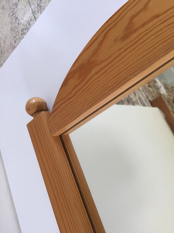 Image 1 of Large 70s/80s Solid Wood Mirror