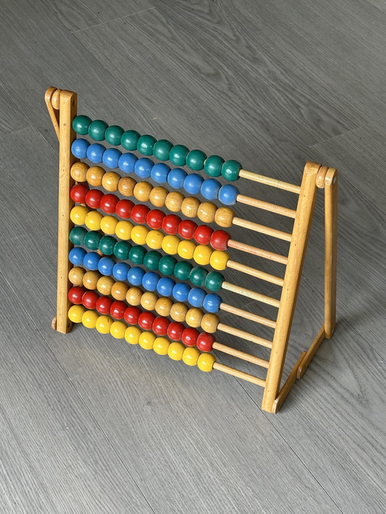 Image 1 of Boulier vintage en bois 1970 jouets République tchèque Slovaquie