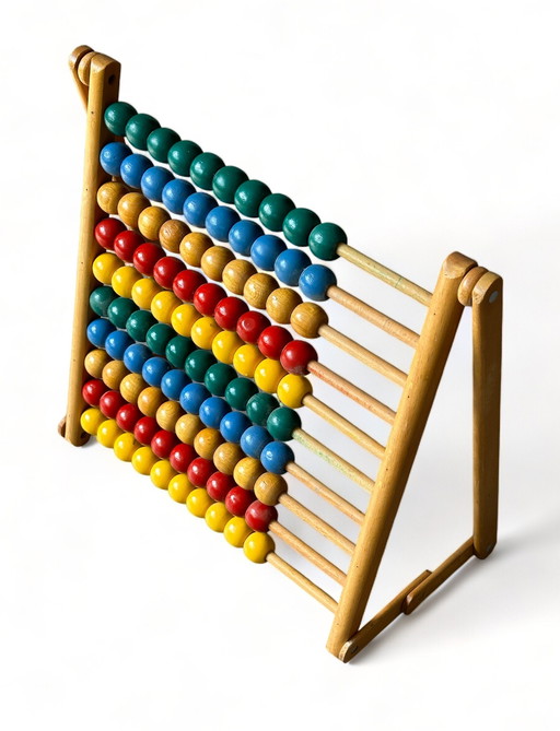 Boulier vintage en bois 1970 jouets République tchèque Slovaquie