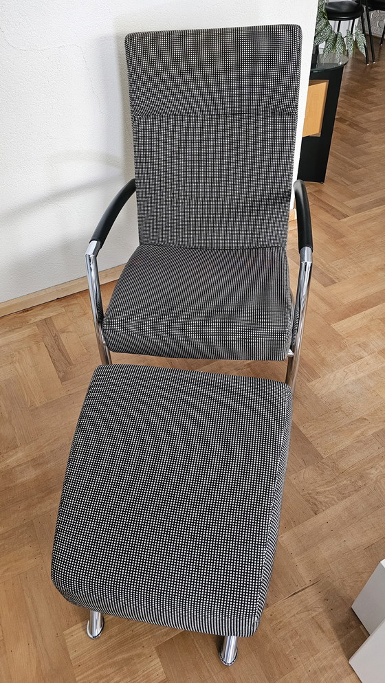 Image 1 of Leolux helical fabric with footstool