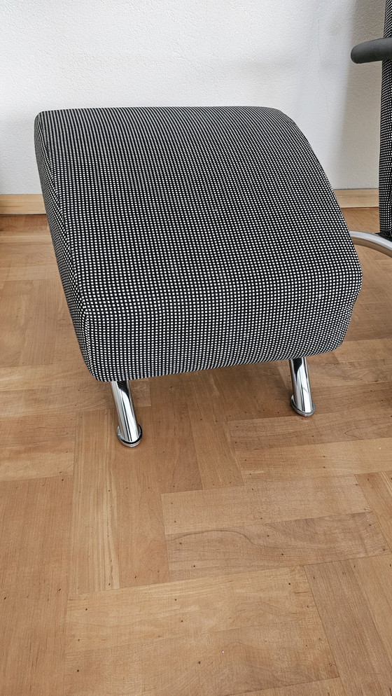 Image 1 of Leolux helical fabric with footstool