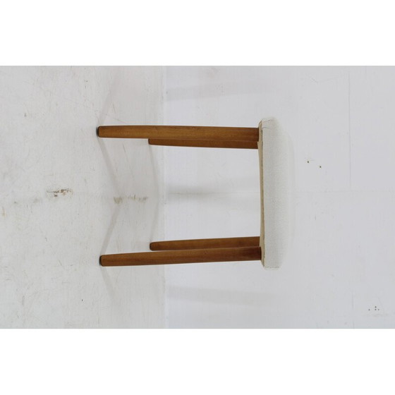 Image 1 of Vintage Danish beech stool with fabric, 1960s