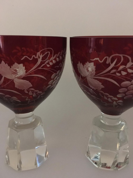 Image 1 of 2 Beautiful antique Bohemian glasses