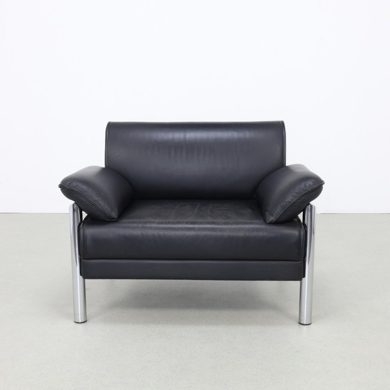 Image 1 of Postmodern Lounge Chair in Chrome and Leather, 1980s