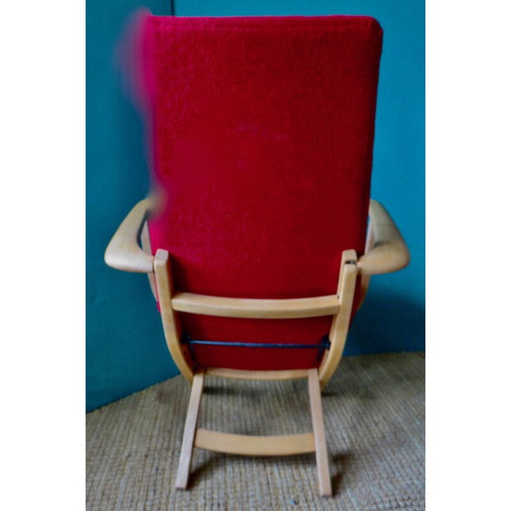 Image 1 of Coppia di poltrone rosse vintage, Danimarca 1950