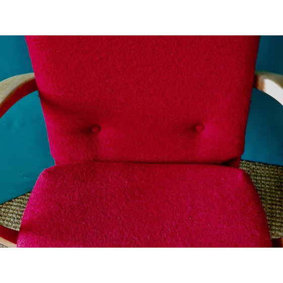 Image 1 of Coppia di poltrone rosse vintage, Danimarca 1950