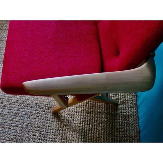 Image 1 of Coppia di poltrone rosse vintage, Danimarca 1950