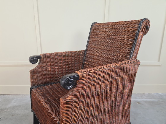 Image 1 of 2 X Hardwood And Rattan Chairs