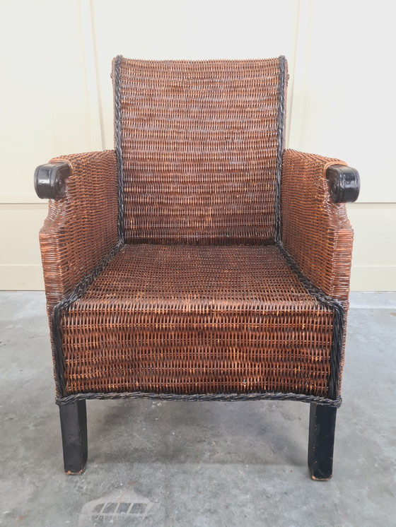 Image 1 of 2 X Hardwood And Rattan Chairs