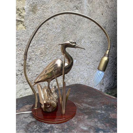 Image 1 of Lampada airone in ottone vintage, 1970