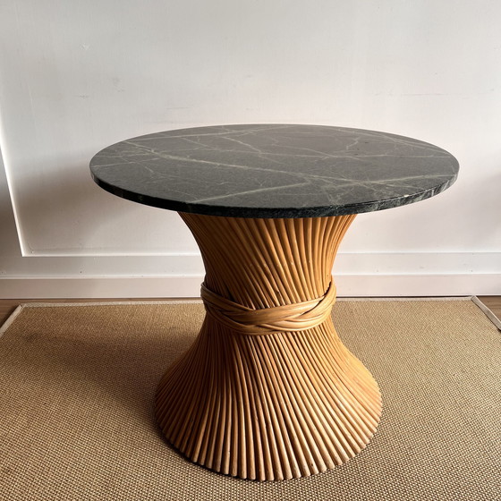 Image 1 of McGuire bamboo rattan table