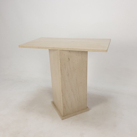 Image 1 of Italian vintage travertine pedestal, 1980s