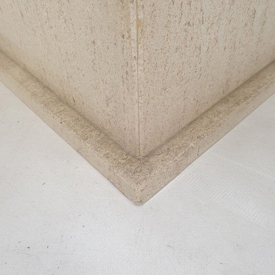 Image 1 of Italian vintage travertine pedestal, 1980s