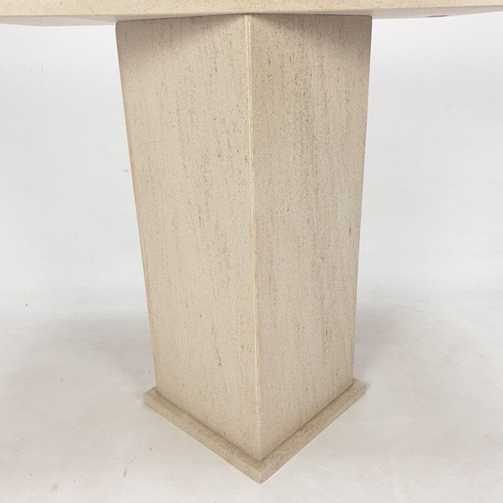 Image 1 of Italian vintage travertine pedestal, 1980s