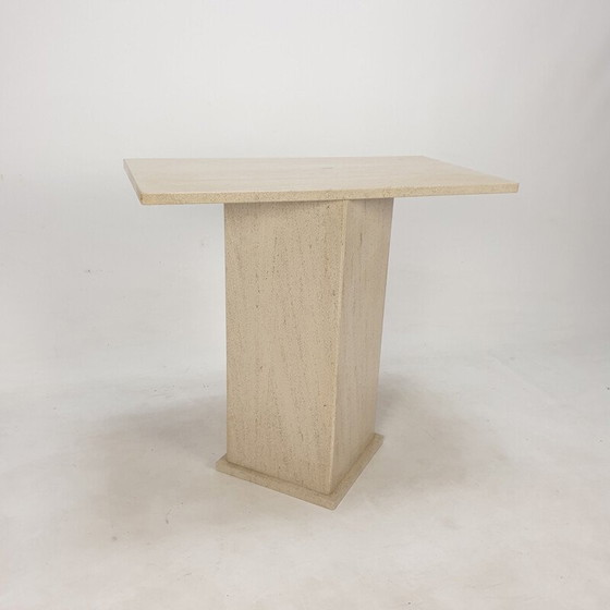 Image 1 of Italian vintage travertine pedestal, 1980s