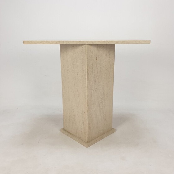 Image 1 of Italian vintage travertine pedestal, 1980s