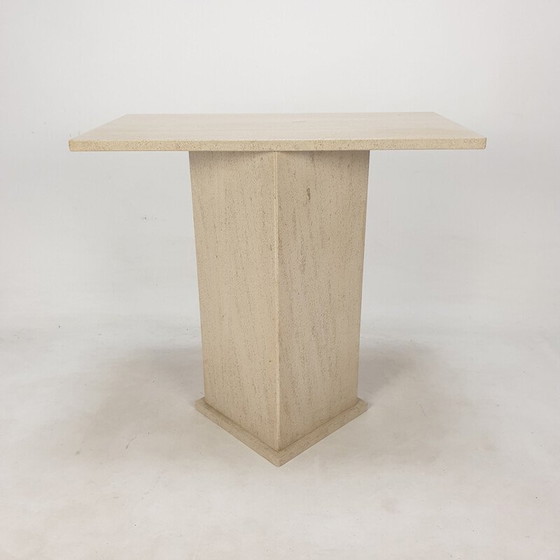Image 1 of Italian vintage travertine pedestal, 1980s
