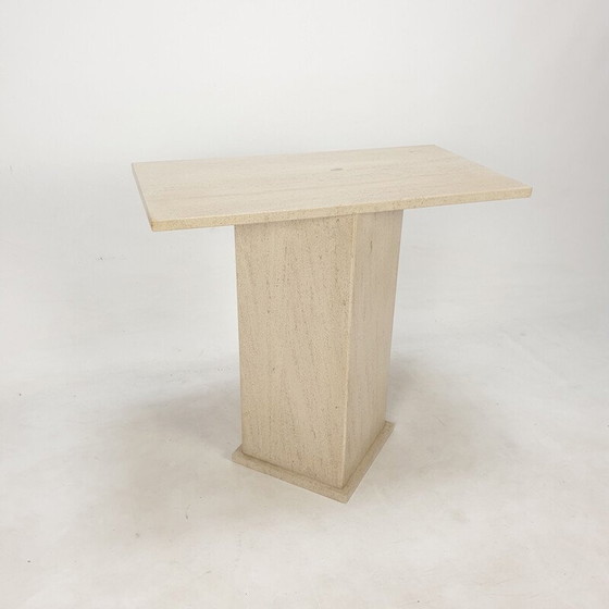 Image 1 of Italian vintage travertine pedestal, 1980s