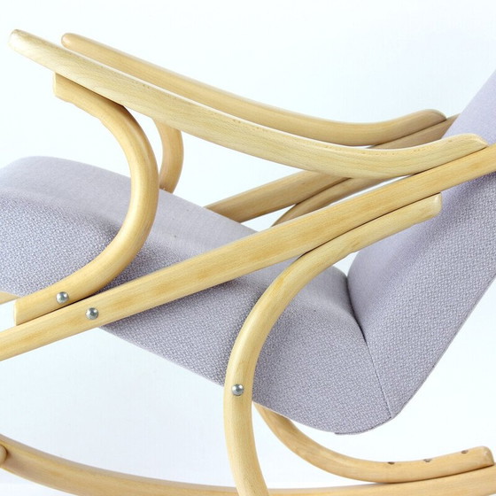 Image 1 of Mid-century rocking armchair in blond oakwood by Ton, Czechoslovakia 1960s