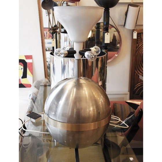 Image 1 of Lampada da tavolo vintage in metallo e ottone di Gioffredo Reggiani, 1970