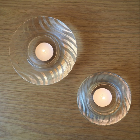 Image 1 of 1980S Holmegaard Skagerrak Set Of 3 - 2 Candle Holders, 1 Bowl