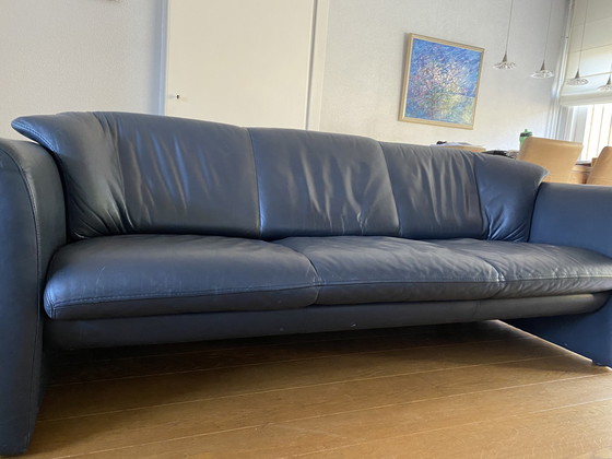 Image 1 of Leolux sofa Morion Dark Blue Leather Saiga 793