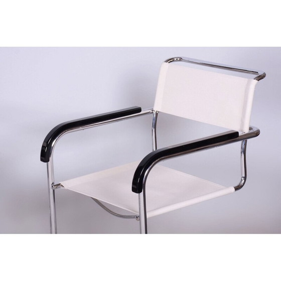 Image 1 of Pair of vintage Bauhaus armchairs in chromed steel by Marcel Breuer for Thonet, Czechoslovakia 1930