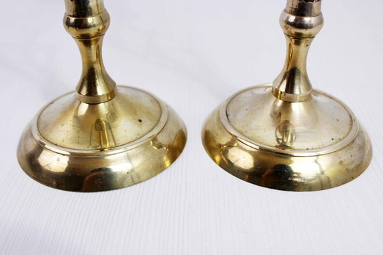 Image 1 of Italian duo of brass candlesticks from the 70s